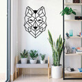 Decoratiune de perete, Wolf2 Metal Decor, metal, 41 x 57 cm, negru