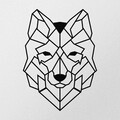Decoratiune de perete, Wolf2 Metal Decor, metal, 41 x 57 cm, negru
