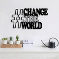 Decoratiune de perete, Change, metal, 70 x 40 cm, negru