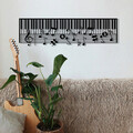 Decoratiune de perete, Piano - M121, metal, 70 x 30 cm, negru