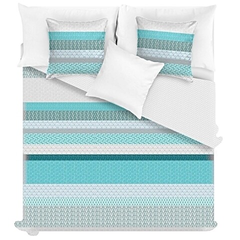 Cuvertura Joy Turkus, Fashion Goods, 200x220 cm, microfibra, alb/albastru