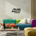 Decoratiune de perete, The Best Lourney Always, metal, 70 x 40 cm, negru
