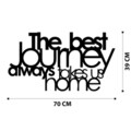 Decoratiune de perete, The Best Lourney Always, metal, 70 x 40 cm, negru