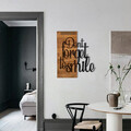 Decoratiune de perete, Dont Forget  To Smile, lemn/metal, 47 x 58 cm, negru/maro