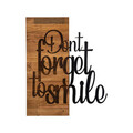 Decoratiune de perete, Dont Forget  To Smile, lemn/metal, 47 x 58 cm, negru/maro