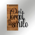 Decoratiune de perete, Dont Forget  To Smile, lemn/metal, 47 x 58 cm, negru/maro