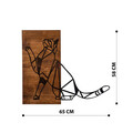 Decoratiune de perete, Cat Metal Decor, lemn/metal, 65 x 58 cm, negru/maro