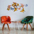 Decoratiune de perete, Butterflies, metal, lucrat manual, 105 x 57 cm, multicolor