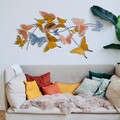 Decoratiune de perete, Butterflies, metal, lucrat manual, 105 x 57 cm, multicolor
