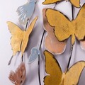 Decoratiune de perete, Butterflies, metal, lucrat manual, 105 x 57 cm, multicolor