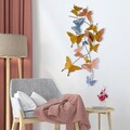 Decoratiune de perete, Butterflies, metal, lucrat manual, 105 x 57 cm, multicolor