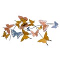 Decoratiune de perete, Butterflies, metal, lucrat manual, 105 x 57 cm, multicolor