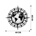 Decoratiune de perete, Gercek Dunya, metal, 49 x 49 cm, negru