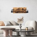 Decoratiune de perete, Sundown, lemn/metal, 75.5 x 24.5 cm, negru/maro