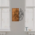 Decoratiune de perete, Buldog, lemn/metal, 51 x 58 cm, negru/maro