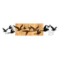 Decoratiune de perete, Albatros, lemn/metal, 111 x 25 cm, negru/maro