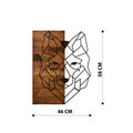 Decoratiune de perete, Wolf1, lemn/metal, 45.5 x 58 cm, negru/maro