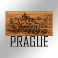 Decoratiune de perete, Prague, lemn/metal, 58 x 42 cm, negru/maro