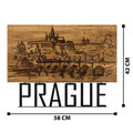 Decoratiune de perete, Prague, lemn/metal, 58 x 42 cm, negru/maro
