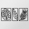 Decoratiune de perete, Leaf2 Metal Decor, metal, 80 x 38 cm, negru