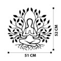 Decoratiune de perete, Yoga, metal, 51 x 52 cm, negru