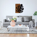 Decoratiune de perete, Leaf2 Metal Decor, lemn/metal, 52 x 58 cm, negru/maro