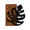 Decoratiune de perete, Leaf2 Metal Decor, lemn/metal, 52 x 58 cm, negru/maro