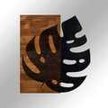 Decoratiune de perete, Leaf2 Metal Decor, lemn/metal, 52 x 58 cm, negru/maro