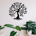 Decoratiune de perete, Tree Metal Wall Decor, metal, 60 x 60 cm, negru