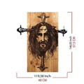 Decoratiune de perete, Jesus, lemn/metal, 48 x 57.5 cm, negru/maro