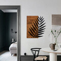 Decoratiune de perete, Leaf3 Metal Decor, lemn/metal, 50 x 58 cm, negru/maro
