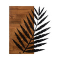 Decoratiune de perete, Leaf3 Metal Decor, lemn/metal, 50 x 58 cm, negru/maro