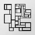 Decoratiune de perete, Squares Metal Decor, metal, 50 x 50 cm, negru