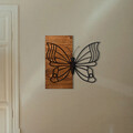 Decoratiune de perete, Morpho, lemn/metal, 59 x 58 cm, negru/maro