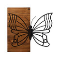 Decoratiune de perete, Morpho, lemn/metal, 59 x 58 cm, negru/maro