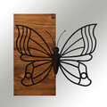 Decoratiune de perete, Morpho, lemn/metal, 59 x 58 cm, negru/maro