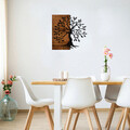 Decoratiune de perete, Agac, lemn/metal, 58 x 58 cm, negru/maro