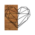 Decoratiune de perete, Heart, lemn/metal, 58 x 58 cm, negru/maro