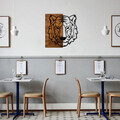 Decoratiune de perete, Tiger1, lemn/metal, 55.5 x 58 cm, negru/maro