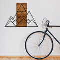 Decoratiune de perete, Mountain, lemn/metal, 78 x 58 cm, negru/maro