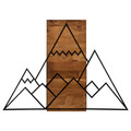 Decoratiune de perete, Mountain, lemn/metal, 78 x 58 cm, negru/maro