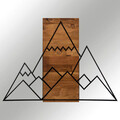 Decoratiune de perete, Mountain, lemn/metal, 78 x 58 cm, negru/maro
