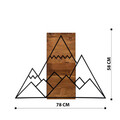 Decoratiune de perete, Mountain, lemn/metal, 78 x 58 cm, negru/maro