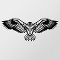 Decoratiune de perete, Eagle3 Metal Decor, metal, 100 x 44 cm, negru
