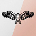 Decoratiune de perete, Eagle3 Metal Decor, metal, 100 x 44 cm, negru