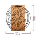Decoratiune de perete, Orchid, lemn/metal, 55 x 57.5 cm, negru/maro