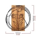 Decoratiune de perete, Tulip, lemn/metal, 55 x 57.5 cm, negru/maro