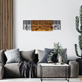 Decoratiune de perete, Arya, lemn/metal, 100 x 30 cm, negru/maro