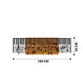 Decoratiune de perete, Arya, lemn/metal, 100 x 30 cm, negru/maro