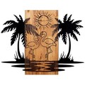 Decoratiune de perete, Hawaii, lemn/metal, 74 x 57.5 cm, negru/maro
